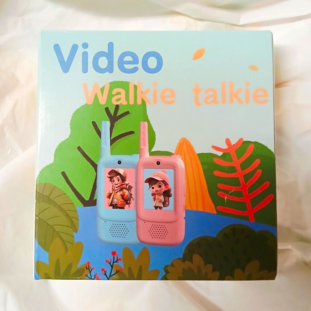 Video Walkie Talkie UHF 2-Channel Portable Video Intercom Pink/Blue Voice Chg